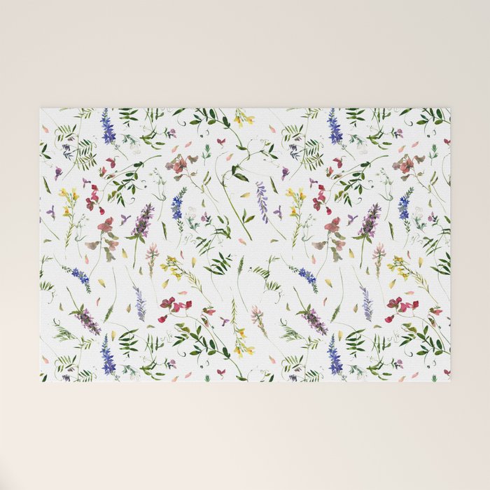 Scandinavian Midsummer Wildflowers Meadow  Welcome Mat Gallery Image 1