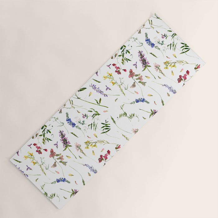 Scandinavian Midsummer Wildflowers Meadow  Yoga Mat