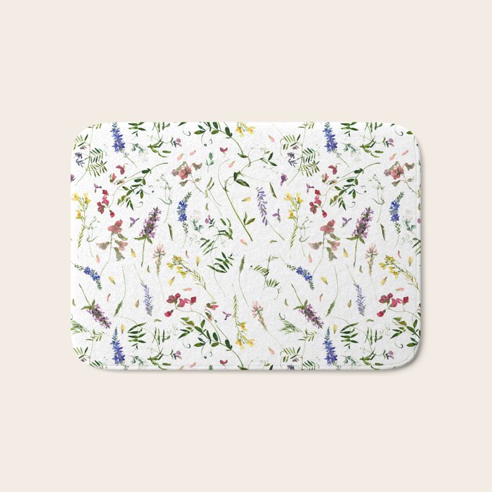 Scandinavian Midsummer Wildflowers Meadow  Bath Mat Gallery Image 1