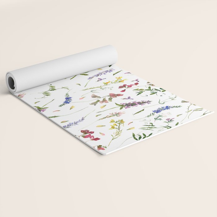 Scandinavian Midsummer Wildflowers Meadow  Yoga Mat Gallery Image 2