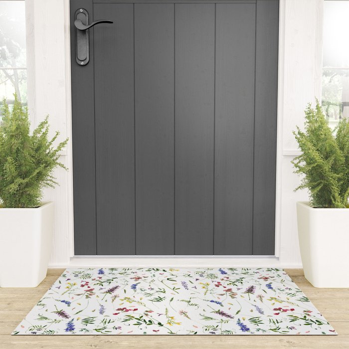 Scandinavian Midsummer Wildflowers Meadow  Welcome Mat Gallery Image 3