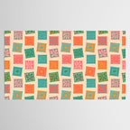 Vintage flower postage stamp pattern Tablecloth Gallery Image 2