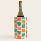 Vintage flower postage stamp pattern Wine Chiller Gallery Image 2