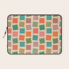 Vintage flower postage stamp pattern Laptop Sleeve Gallery Image 1
