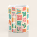 Vintage flower postage stamp pattern Coffee Mug Gallery Image 4