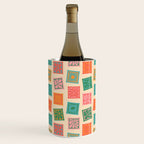 Vintage flower postage stamp pattern Wine Chiller Gallery Image 1