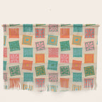 Vintage flower postage stamp pattern Wall Hanging Gallery Image 1