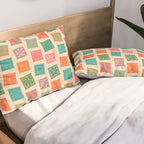Vintage flower postage stamp pattern Pillow Sham Gallery Image 2