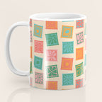 Vintage flower postage stamp pattern Coffee Mug Gallery Image 3