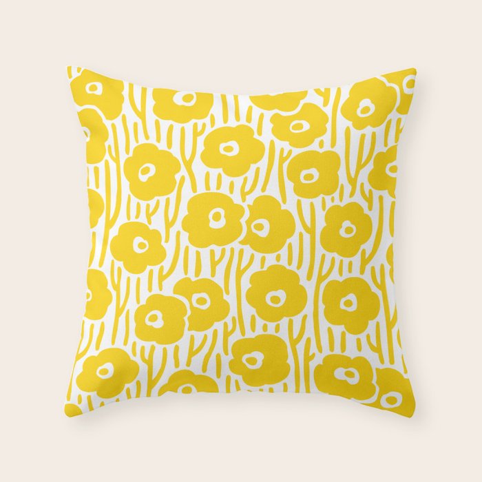 Wild Flowers Yellow Throw Pillow Gallery Image 6