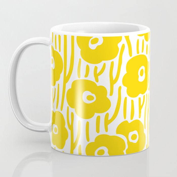 Wild Flowers Yellow Coffee Mug Gallery Image 3