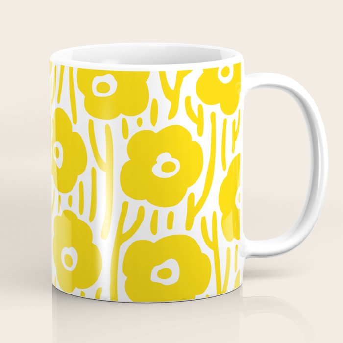 Wild Flowers Yellow Coffee Mug Gallery Image 1