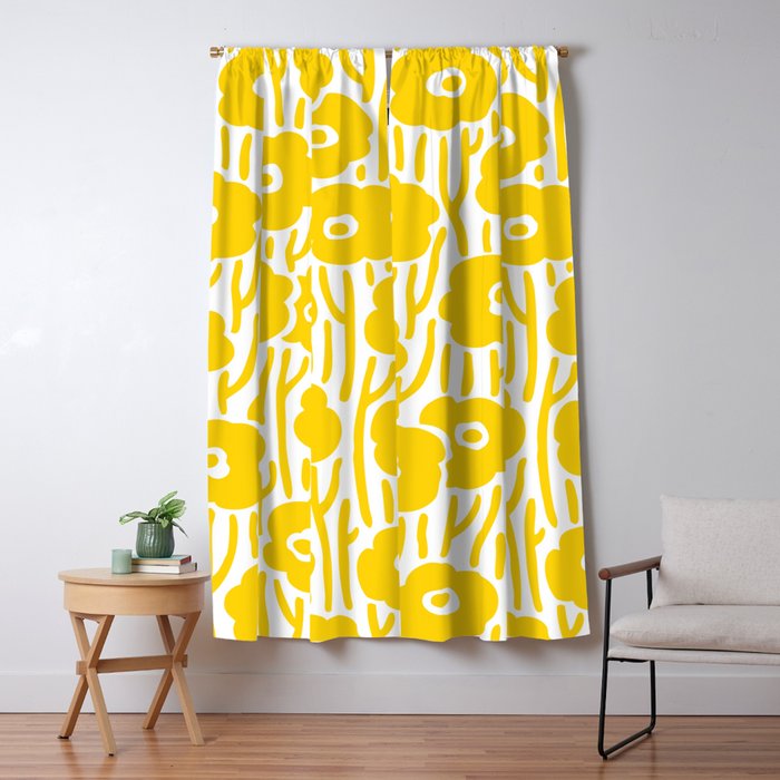 Wild Flowers Yellow Window Curtain Gallery Image 1