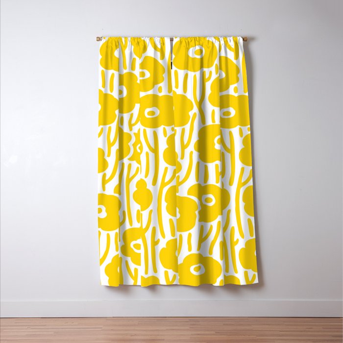 Wild Flowers Yellow Window Curtain Gallery Image 3