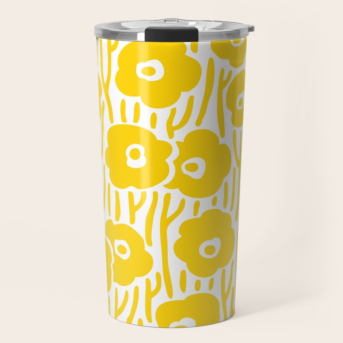 Wild Flowers Yellow Travel Mug Gallery Image 1