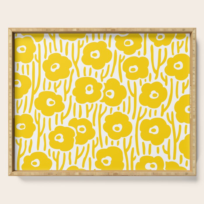Wild Flowers Yellow Serving Tray Gallery Image 1