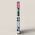 Rainbow bookshelf // navy blue background white shelf and library cats iPhone Case Gallery Image 2