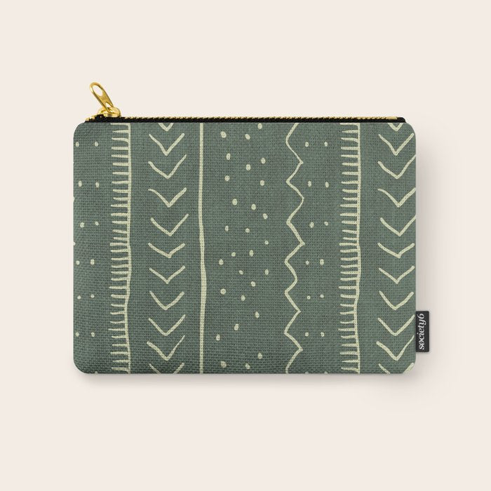 Moroccan Stripe in Leaf Green Carry All Pouch Gallery Image 1