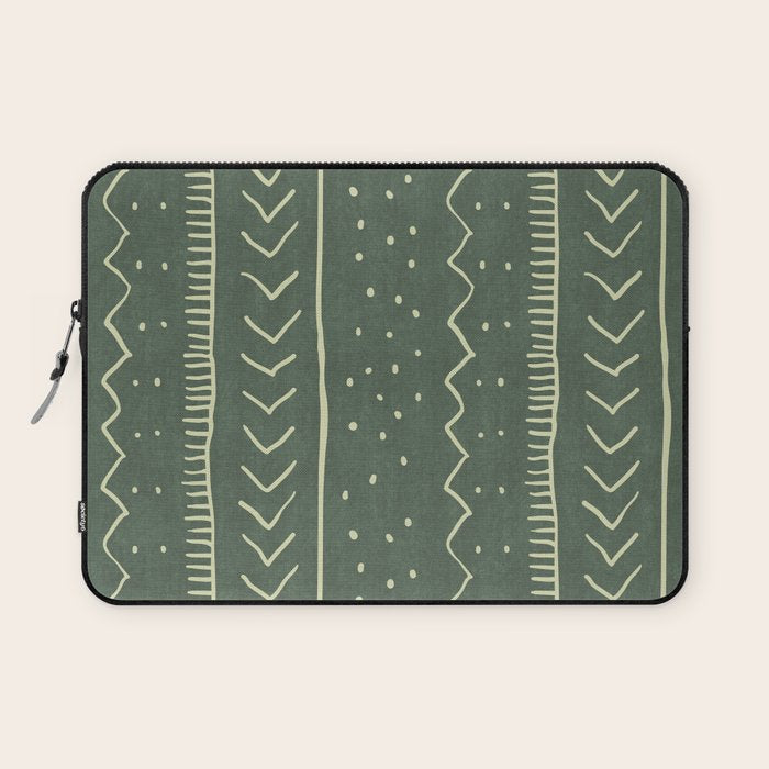 Moroccan Stripe in Leaf Green Laptop Sleeve Gallery Image 1