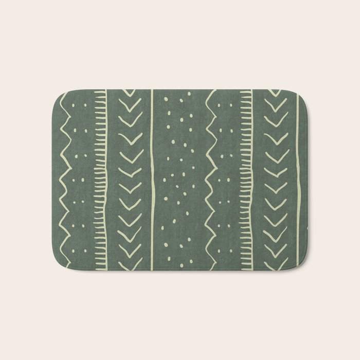 Moroccan Stripe in Leaf Green Bath Mat Gallery Image 1