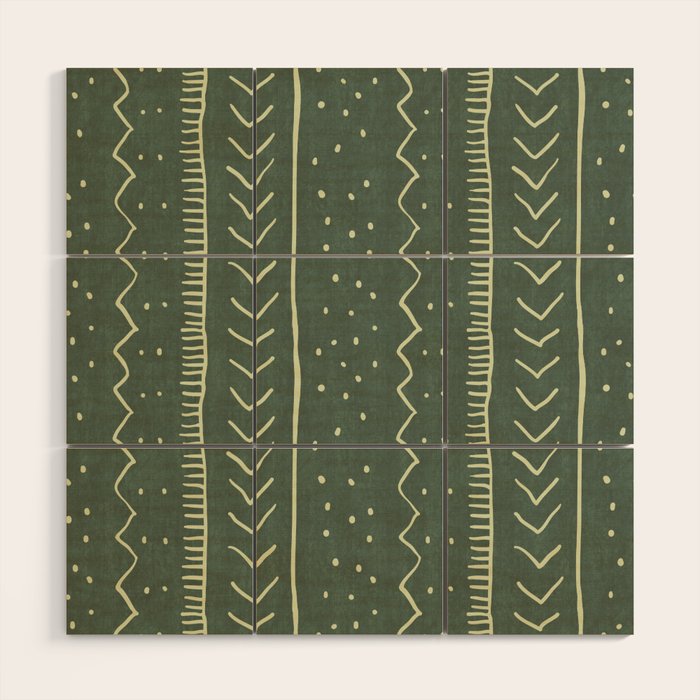 Moroccan Stripe in Leaf Green Wood Wall Art Gallery Image 1