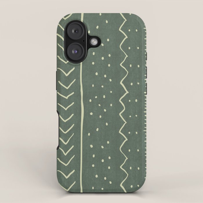Moroccan Stripe in Leaf Green iPhone Case Gallery Image 1