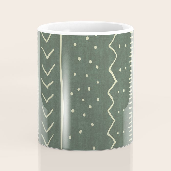 Moroccan Stripe in Leaf Green Coffee Mug Gallery Image 4