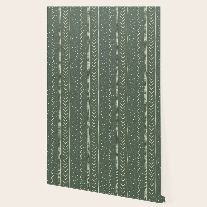 Moroccan Stripe in Leaf Green Wallpaper Gallery Image 2