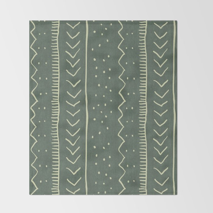 Moroccan Stripe in Leaf Green Throw Blanket Gallery Image 2