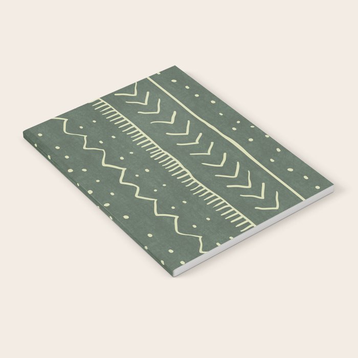 Moroccan Stripe in Leaf Green Notebook