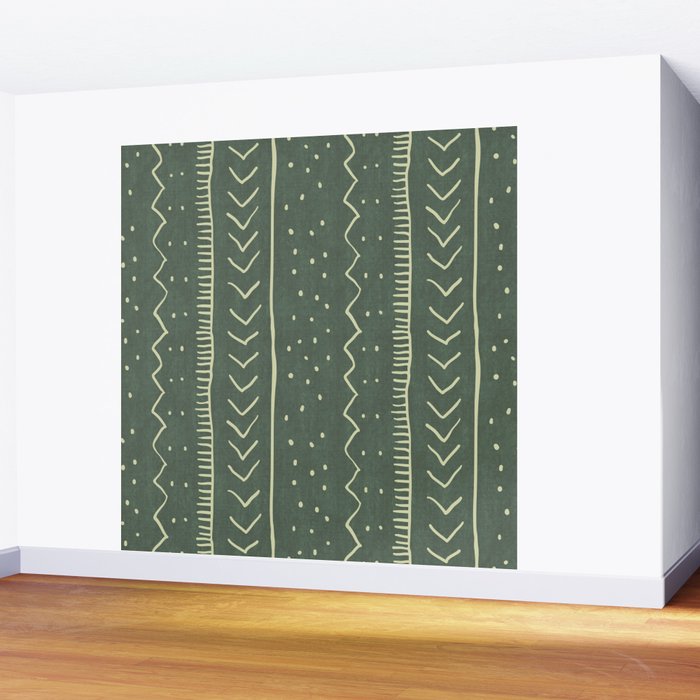 Moroccan Stripe in Leaf Green Wall Mural Gallery Image 2