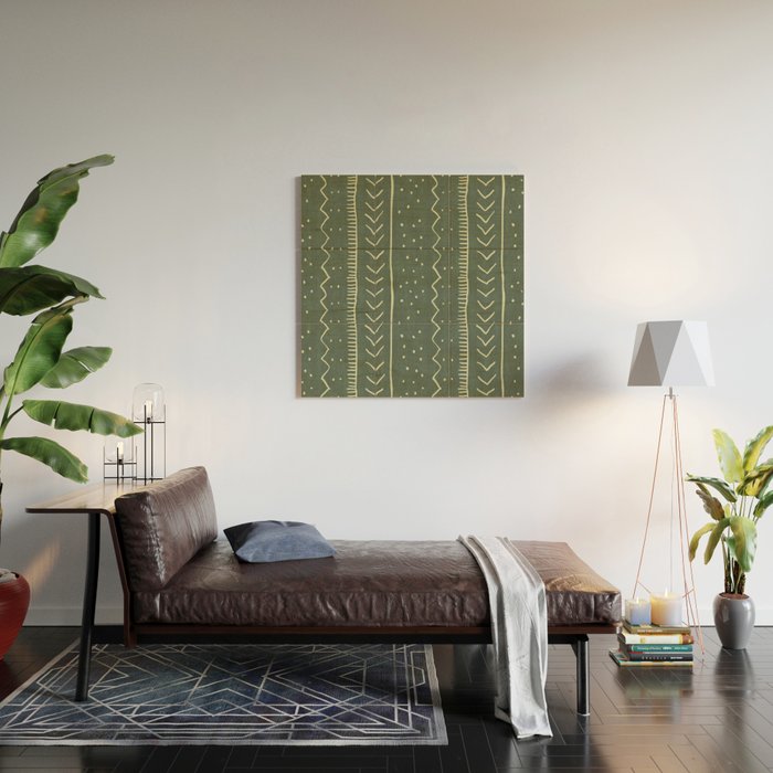 Moroccan Stripe in Leaf Green Wood Wall Art Gallery Image 2