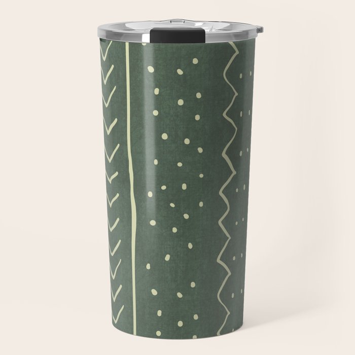 Moroccan Stripe in Leaf Green Travel Mug Gallery Image 1