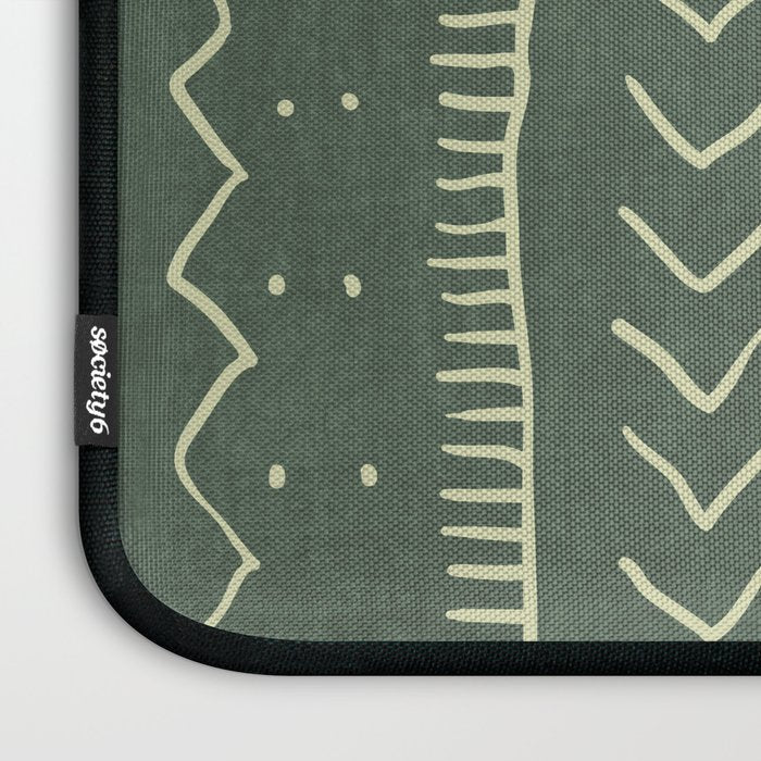 Moroccan Stripe in Leaf Green Laptop Sleeve Gallery Image 3