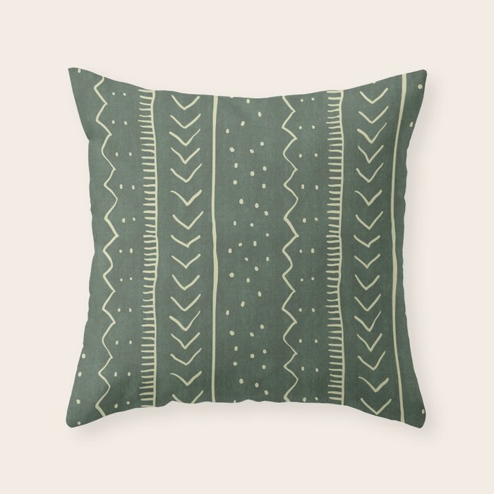 Moroccan Stripe in Leaf Green Throw Pillow Gallery Image 6