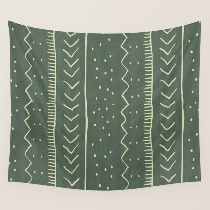 Moroccan Stripe in Leaf Green Wall Tapestry Gallery Image 4