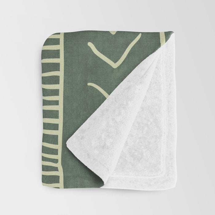 Moroccan Stripe in Leaf Green Throw Blanket Gallery Image 3
