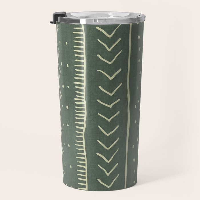 Moroccan Stripe in Leaf Green Travel Mug Gallery Image 3