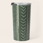 Moroccan Stripe in Leaf Green Travel Mug Gallery Image 3