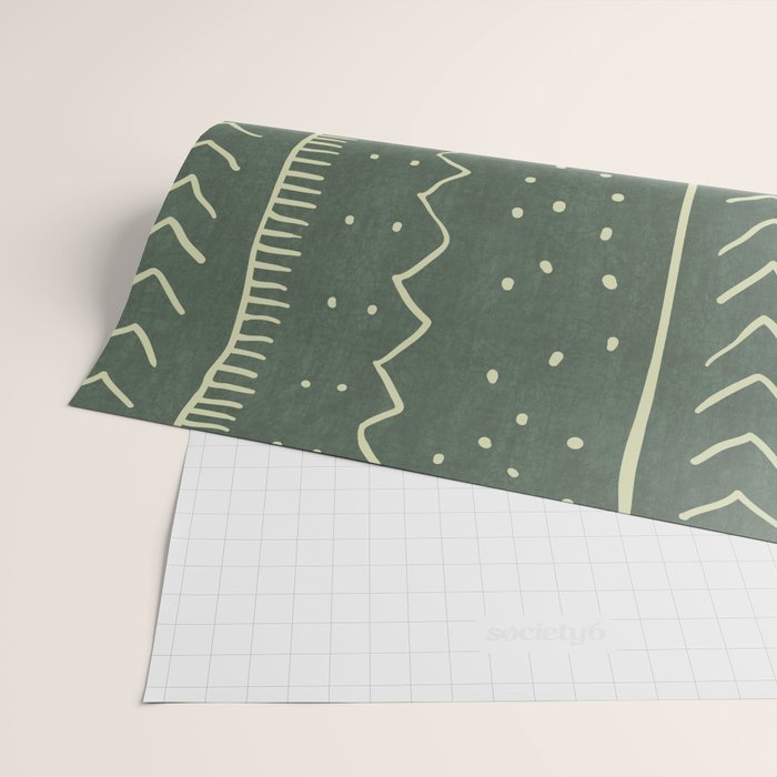 Moroccan Stripe in Leaf Green Wrapping Paper Gallery Image 2