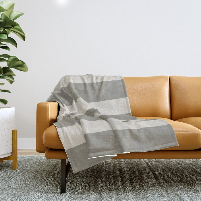 Neutral Maxi Stripes Throw Blanket Gallery Image 1