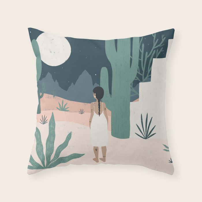 sonoran siren Throw Pillow Gallery Image 1