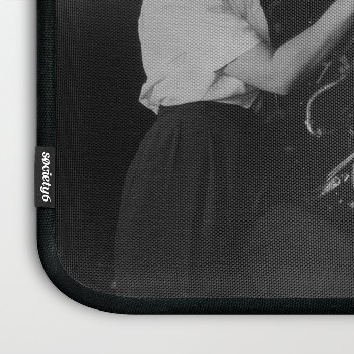 WWII aircraft engine installation by female workers inspirational black and white photograph   Laptop Sleeve Gallery Image 3