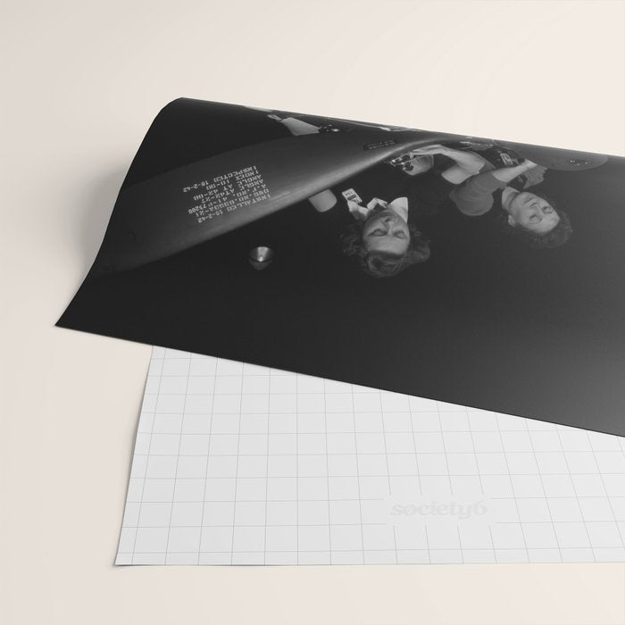 WWII aircraft engine installation by female workers inspirational black and white photograph   Wrapping Paper Gallery Image 2