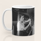 WWII aircraft engine installation by female workers inspirational black and white photograph   Coffee Mug Gallery Image 3