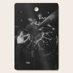 WWII aircraft engine installation by female workers inspirational black and white photograph   Cutting Board Gallery Image 1