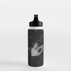 WWII aircraft engine installation by female workers inspirational black and white photograph   Water Bottle Gallery Image 3