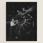 WWII aircraft engine installation by female workers inspirational black and white photograph   Jigsaw Puzzle Gallery Image 1