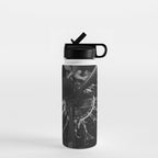 WWII aircraft engine installation by female workers inspirational black and white photograph   Water Bottle Gallery Image 1
