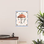 Whimsical Red Mushroom with Floral Border  Poster Gallery Image 2